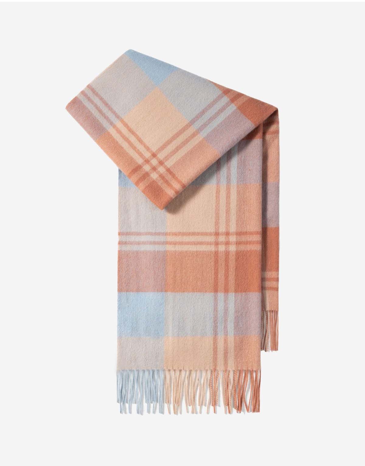 100PCT Wool Versatile Plaid Scarf-s3